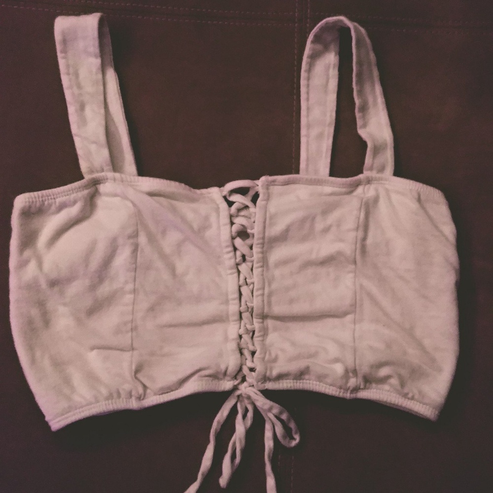 Laced up front cropped top